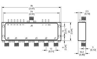 С 1 до 20 ГГц SP6T поглощающий PIN-диодный переключатель