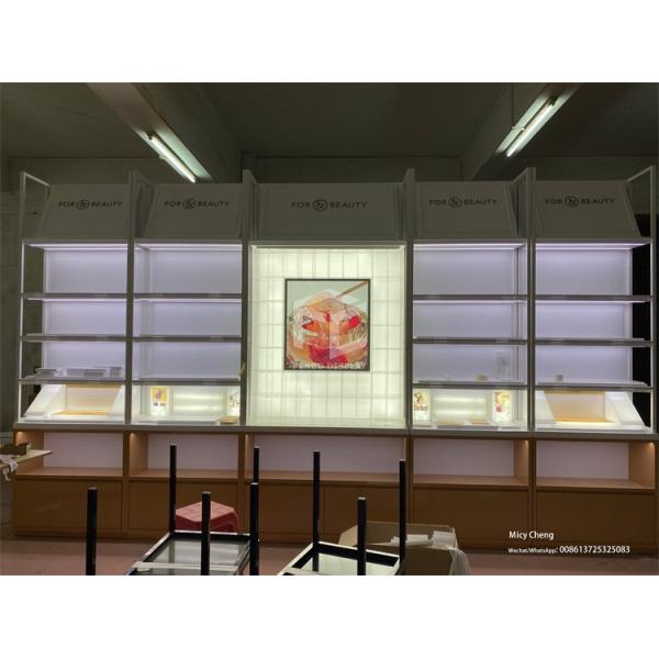 полки дисплея MDF Skincare 3mm для косметического дизайна мономера магазина