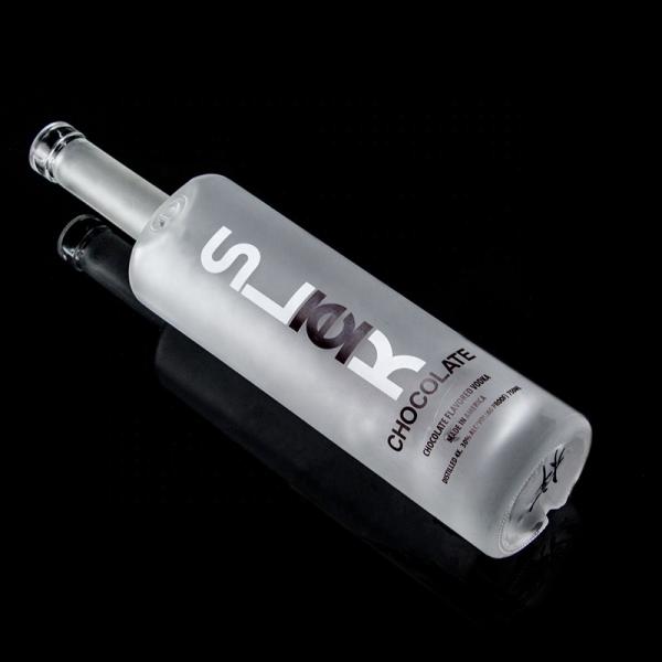 Cork Sealing Type 750ml 1000ml Frosted Decal Clear Flint Glass Bottle for Gin Rum Champagne Tequila Whisky Customized Logo