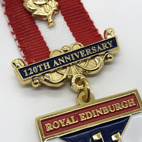 Association Enamel Miraculous Medal , Custom Catholic Religious Medals With Ribbon