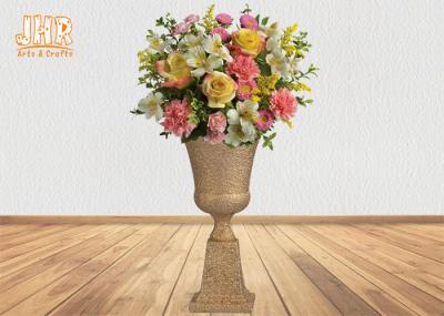 Forma geada clássico do troféu do vaso da tabela da peça central dos plantadores da urna da fibra de vidro do ouro