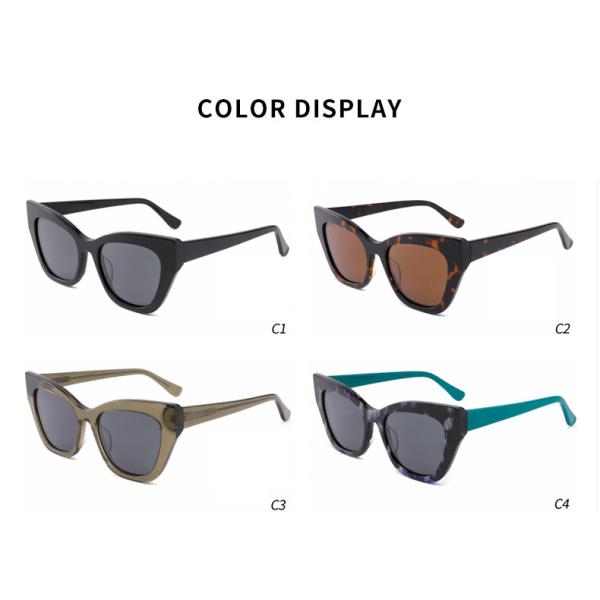 Ацетат солнечных очков 90s Cateye прямоугольника ретро квадратный для женщин