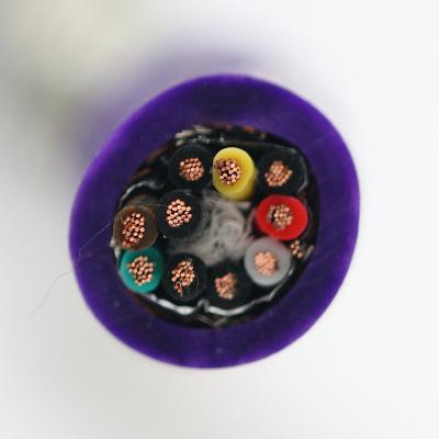 ROHS PUR wear resistant with overall copper screen robot cable EKM70973 for high bending, twist or other applications