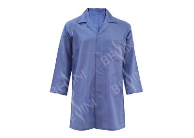 Striped Antastic Mens Long Work Coat , Custom Embroidered Work Shirts