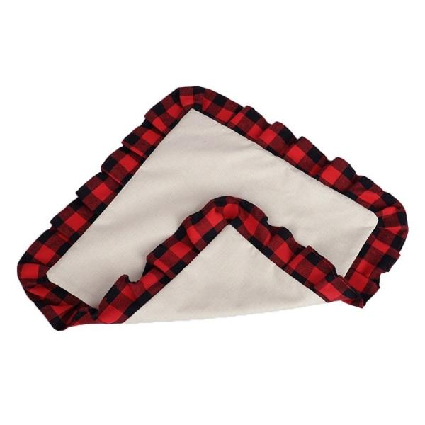 Double Sided Sublimation Pillow Case Blanks Printed Plaid Cotton Linen Sublimation Pillow Cover