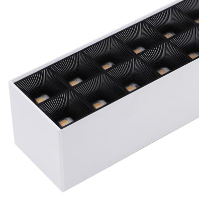 Indoor Lighting Lower UGR Suspended Pendant Lamp Linkable Led Batten Linear Lights for Office Warehouse Supermarket