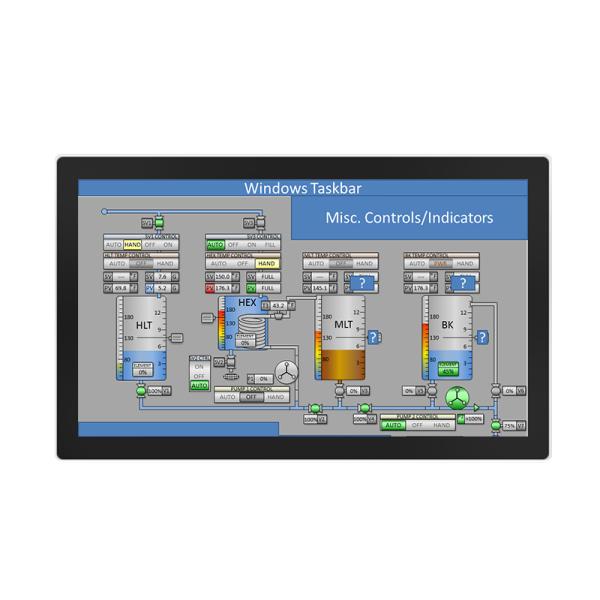 ZXTLCD 15,6 pulgadas MC-H156E montado en la pared incrustado pantalla Tft programable de bajo costo panel HMI pantalla táctil para PLC