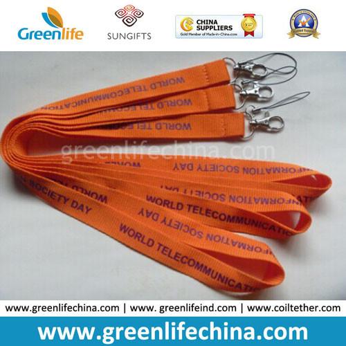 High quality dye-sublimated full color woven lanyard w/swivel crocodile clip/claw clip/cellphone loop