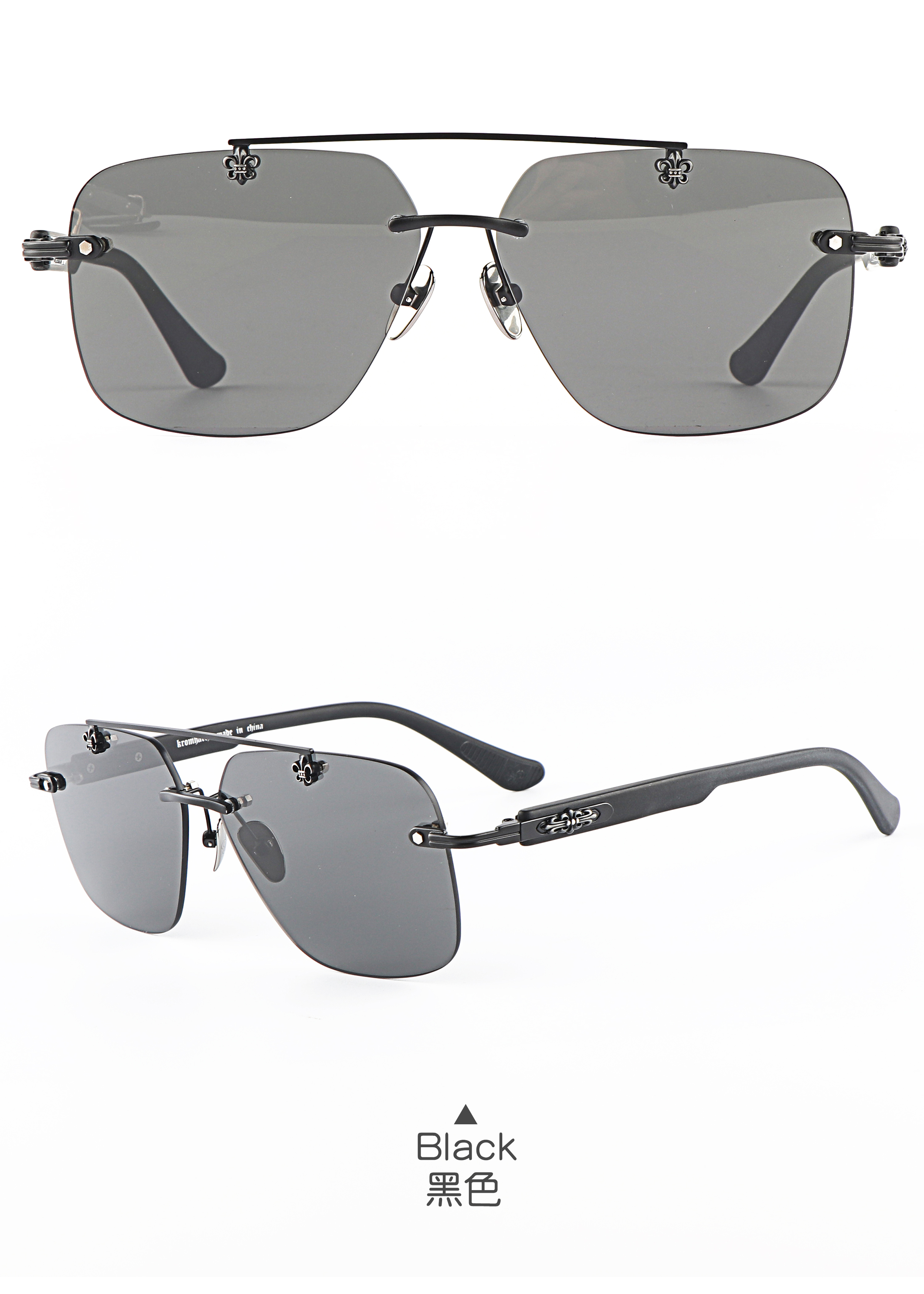Design Decoration Retail Men pilot Motorcycle Tea Shades Glasses Unisex Uv400 Titanium Rimless Sports Customize Sunglasses China