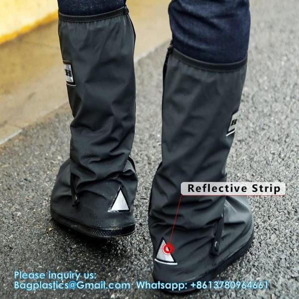 Waterproof Shoe Covers, Reusable Foldable Rain Boot Shoe Cover With Zipper, Non-Slip, Reflector, Men Women Rain Gear