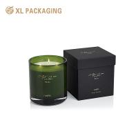 Caja de lujo de velas negras, cubierta cosmética y caja base, caja de papel, embalaje para velas.
