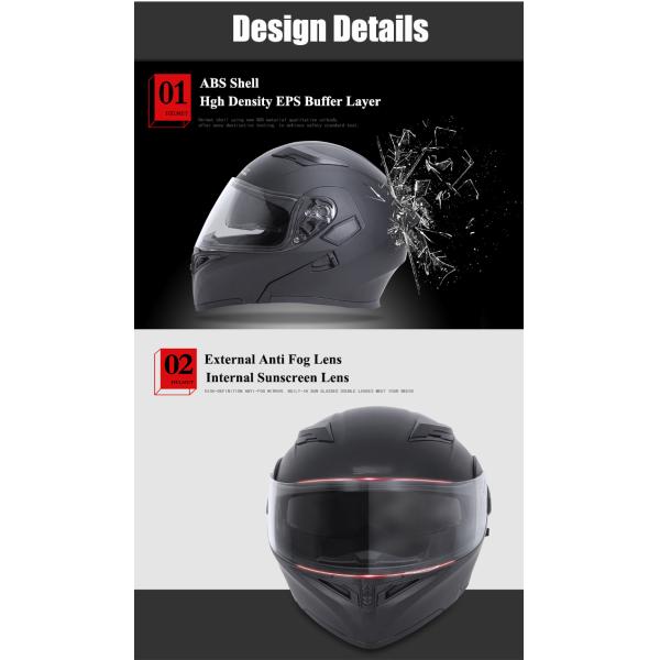 Motorcycle Dual Visor Flip up Modular Full Face Helmet DOT 6 Colors XL GLOSS BLACK