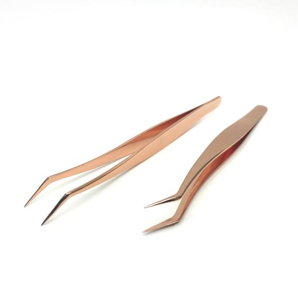 Stainless Steel Professional Eyelash Tweezers Anti Corrosion Custom Logo