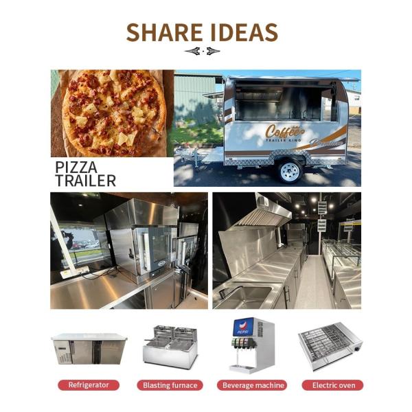 Customized Fully Equipped Food Truck Concession Bubble Tea Coffee Food Trailers
