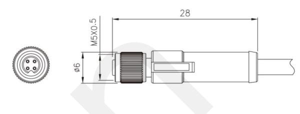M5 Conector de conector feminino retalhado 3/4 pin Preto 20A Soldeiro IP67