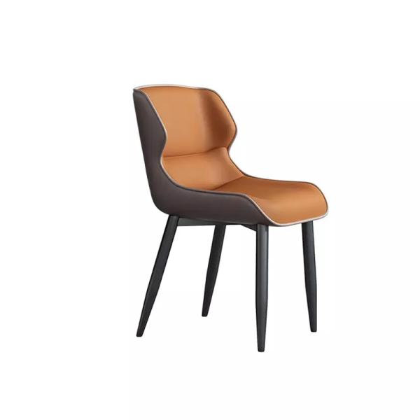 High Resilience Metal Legs Dining Chairs Rust Proof Easy To Clean Home Furniture