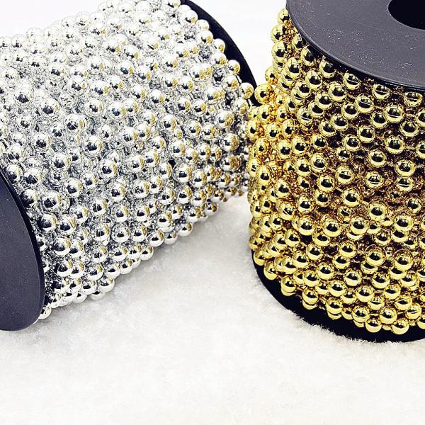 2.4mm Customized Colors Plastic Ball Chain Polished Finish for DIY Wedding