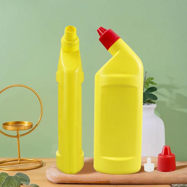 Customizable 500ml Yellow Detergent Plastic HDPE Chemical Multifunction Dish Soap Toilet Bowl Cleaner Bottle