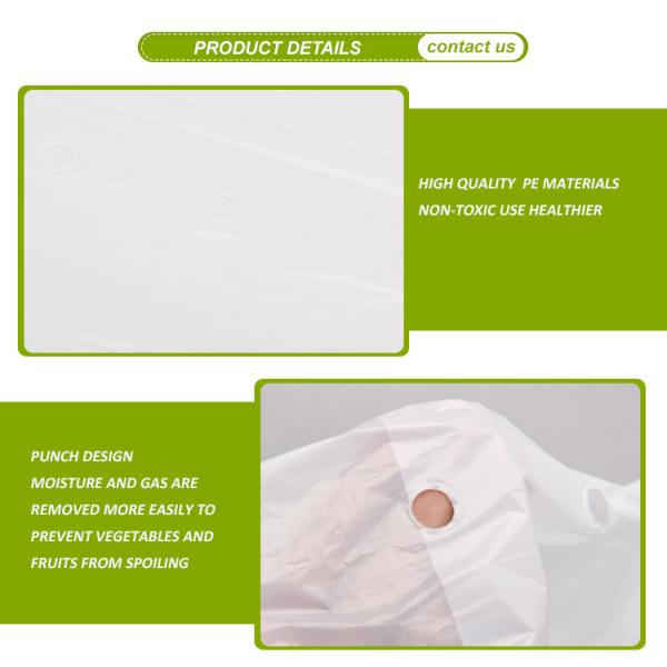 Прозрачные пластиковые пакеты на рулонах для фруктов и овощей