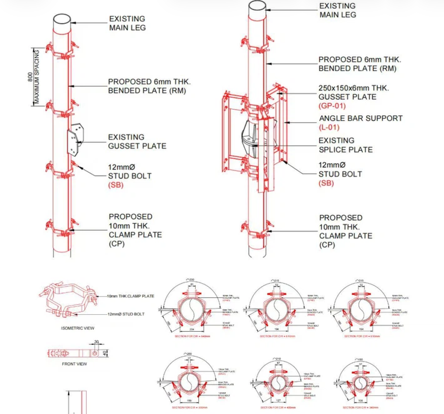 Hot Dip Galvanized Tower Strengthening Parts 5G Equipment Compatible