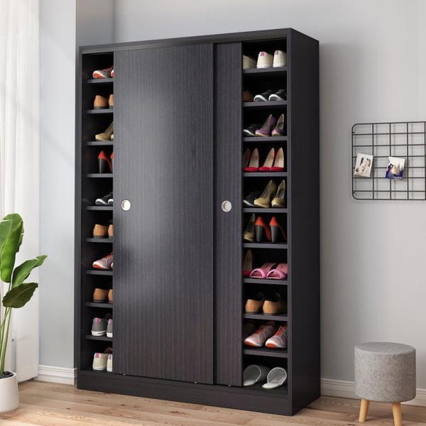 Simple Modern Multi-Layer Large Capacity Household Doorway Wooden Sliding Door Entrance Shelf Storage Shoe Cabinet