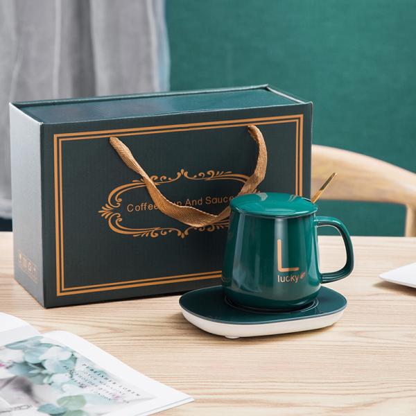 Customized Office Home Gift Set Eco-Friendly Ceramic Water Coffee Cup with Heater Mug