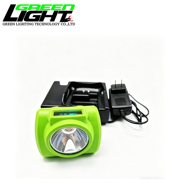 Rechargeable Cordless Mining Cap Lamp LED Miner Headlamp 20000Lux High Brightness IP68 Waterproof with OLED Display