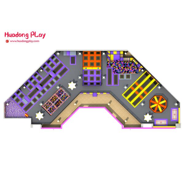 New Bounce Trampoline Park Equipment , Durable Toddler Trampoline 1900 ㎡