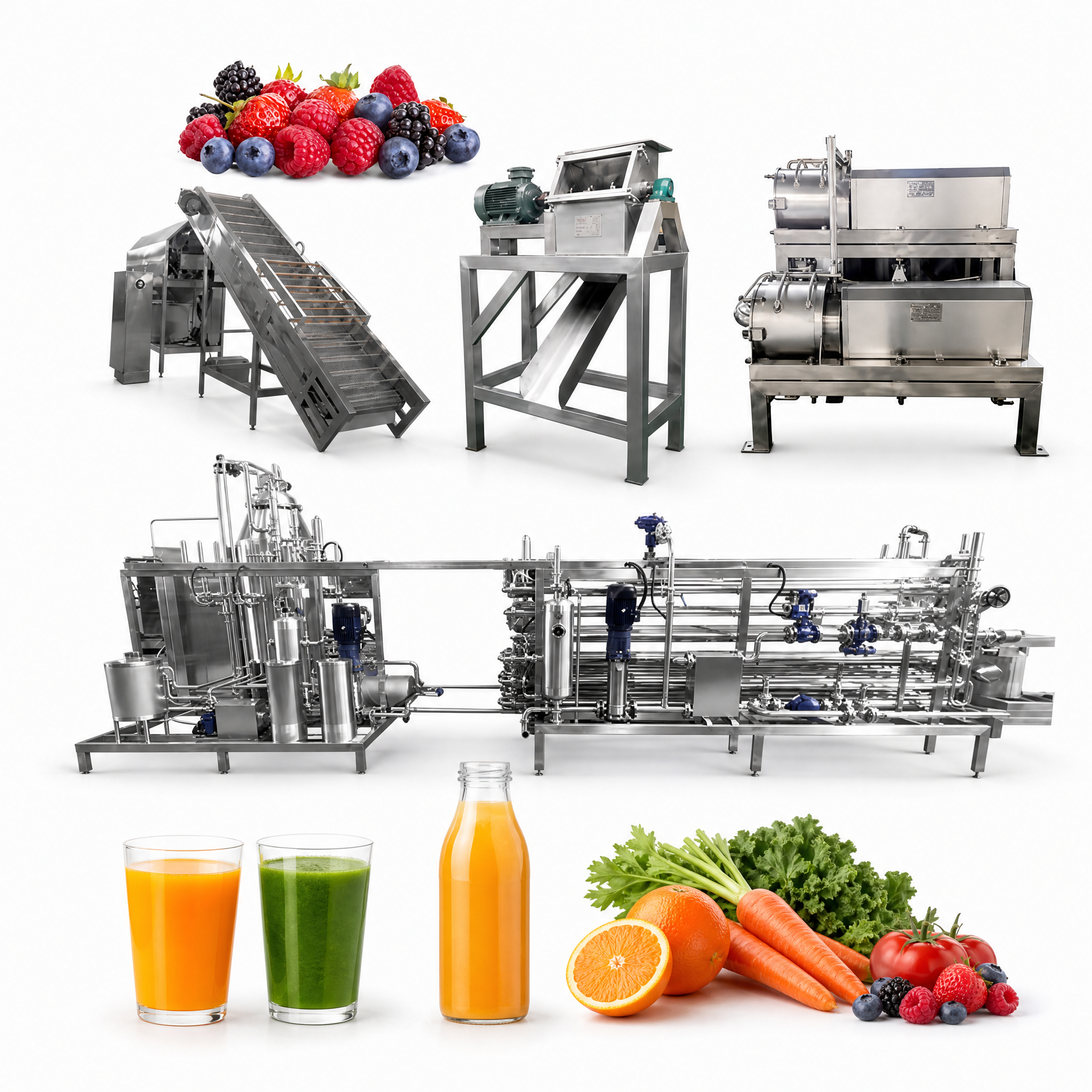Fruit Puree Processing Line 500-5000L/H Pulper
