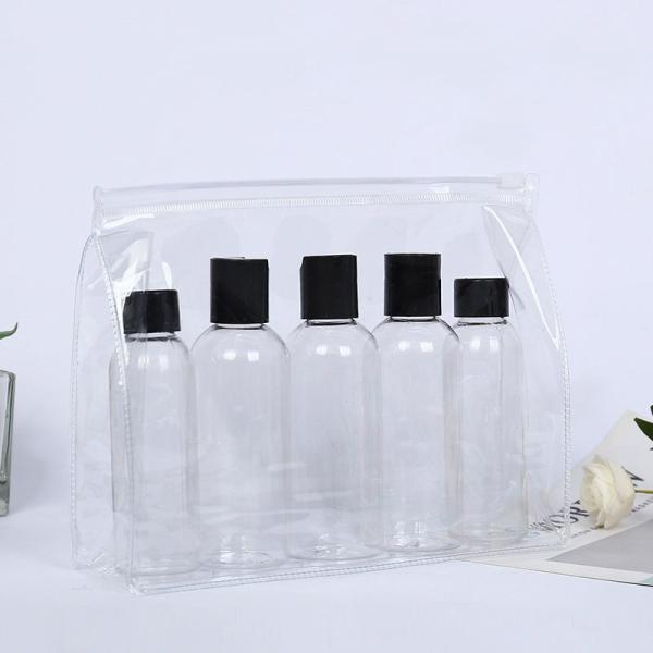 Customized Logo Design Portable Plastic Clear Transparent Makeup Cosmetic Travel Bags PVC Dry Bags With Handle