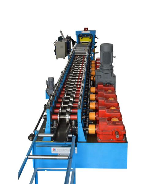 Galvanized Steel Metal Door Frame Roll Forming Machine With Gear Box Transmission