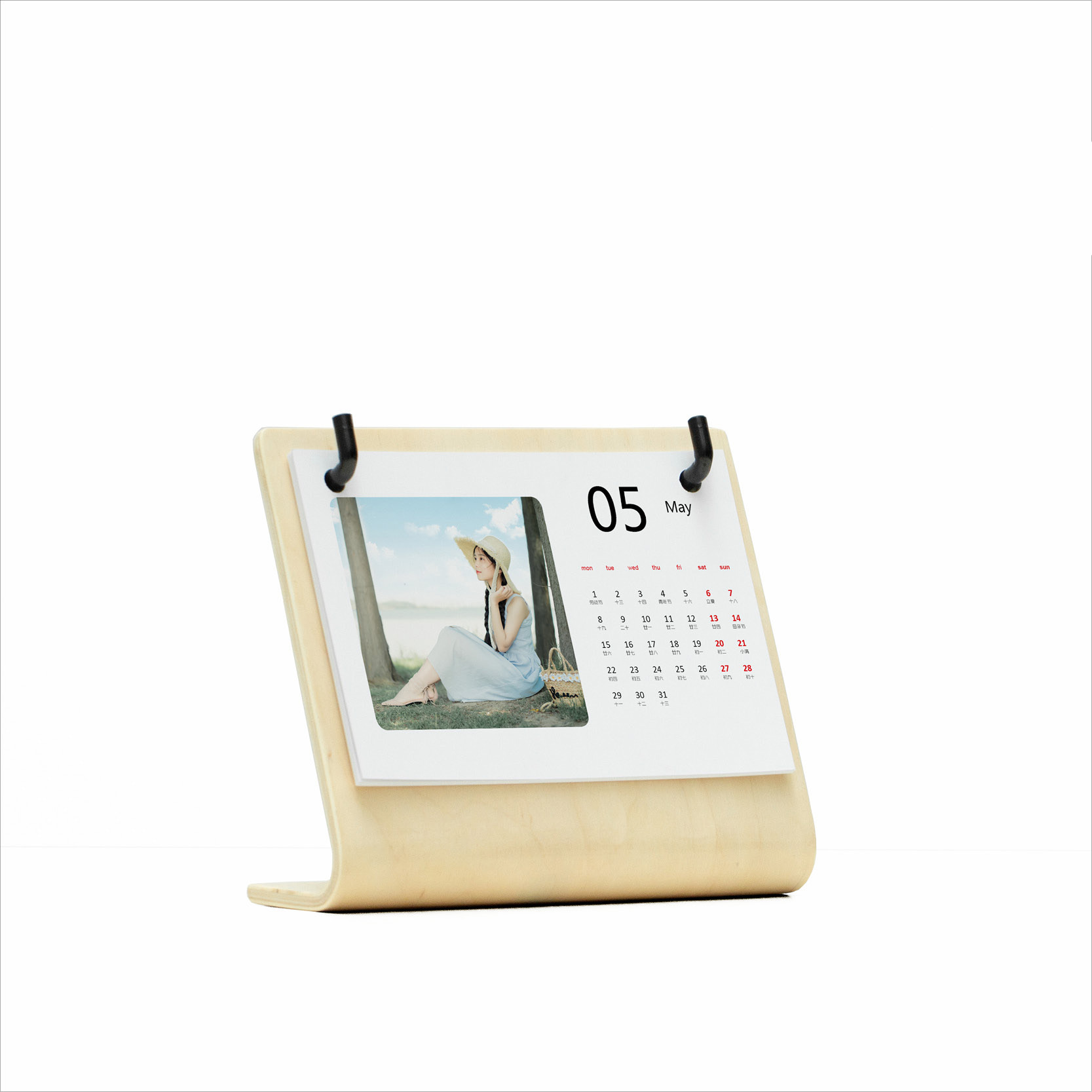 Desk Wooden Calendar Stand 6inch 7inch 8inch  Calendar Wood Stand