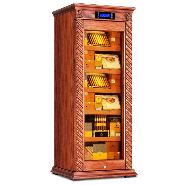 Intelligent Climate Control Solid Wood Cigar Cooler Humidifier Cabinet With Lock