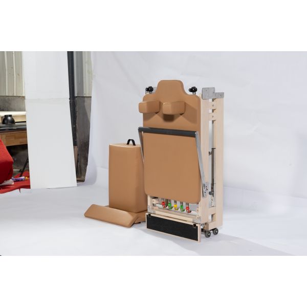 Foldable Maple Pilates Reformer U+PL015A with Fully Enclosed Sliding Track