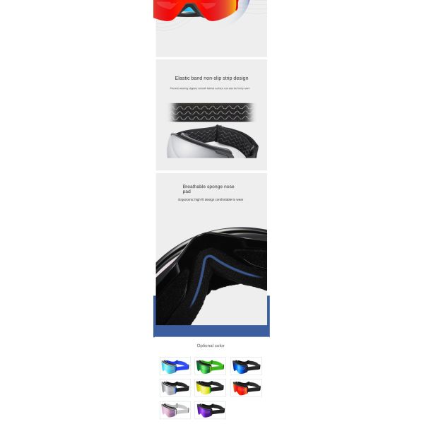 New high-definition wide-angle anti-fog ski goggles. Customized by the manufacturer (ODM). Suitable for all lighting conditions. Outdoor ski goggles.