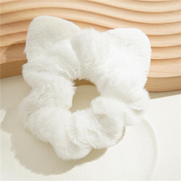 Warm winter fur cashmere cloth curly hair scrunchie lady girls simple cat ear hair band with elastic head rope