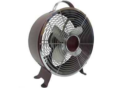 Retro Metal Electric Table Fan With Full Copper Motor 90 Degree Oscillation 2 Speed