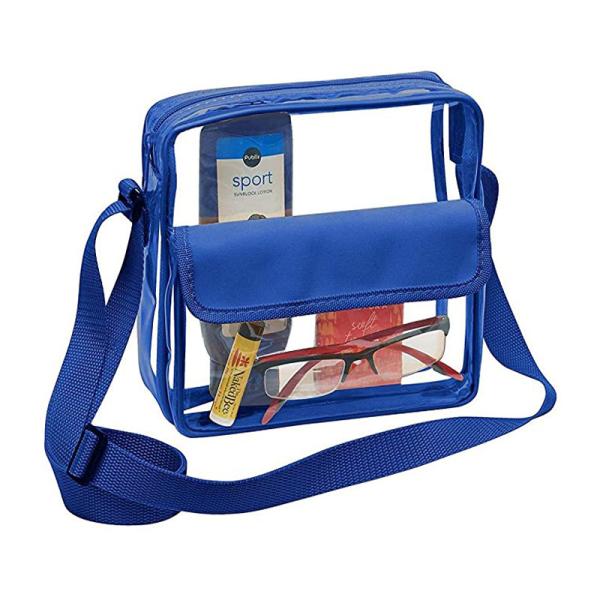 Customized Logo Clear Crossbody Purse Bag Letter Patches Available Stadium Approved Gym Clear Shoulder Tote Bag