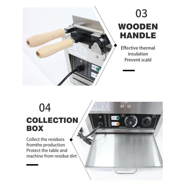 Отель Банановый вафлевый автомат Неприкасающаяся Стальная пузырь вафлевая машина 11,25 кг