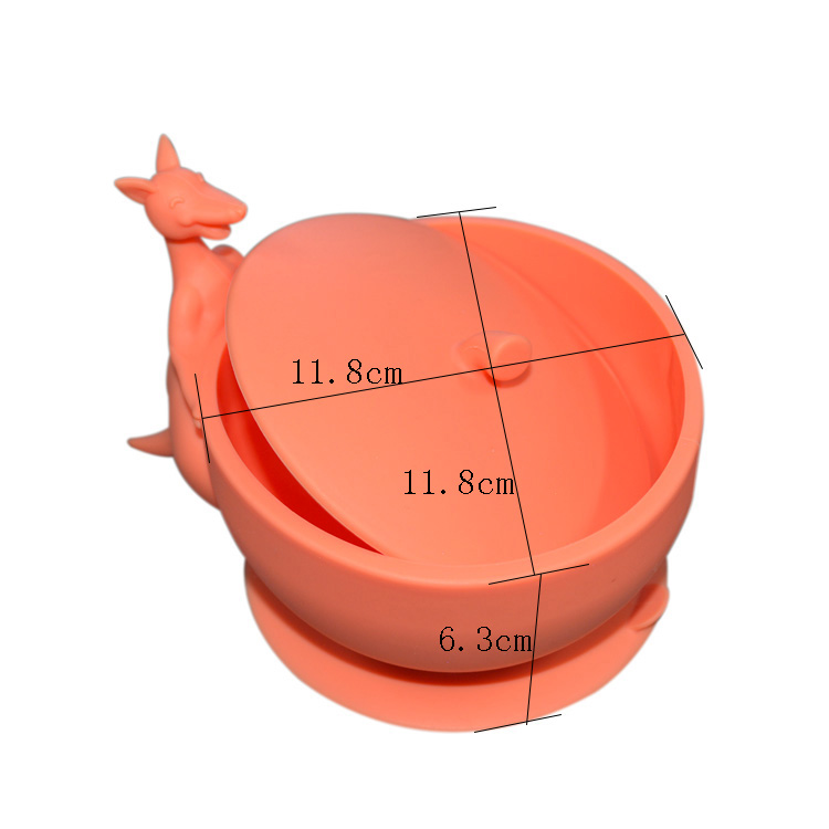 Baby Silicone Bowl Weaning Feeding Bibs Dining Tableware Set Food Container Toddler Spill-proof Bowl with Lid