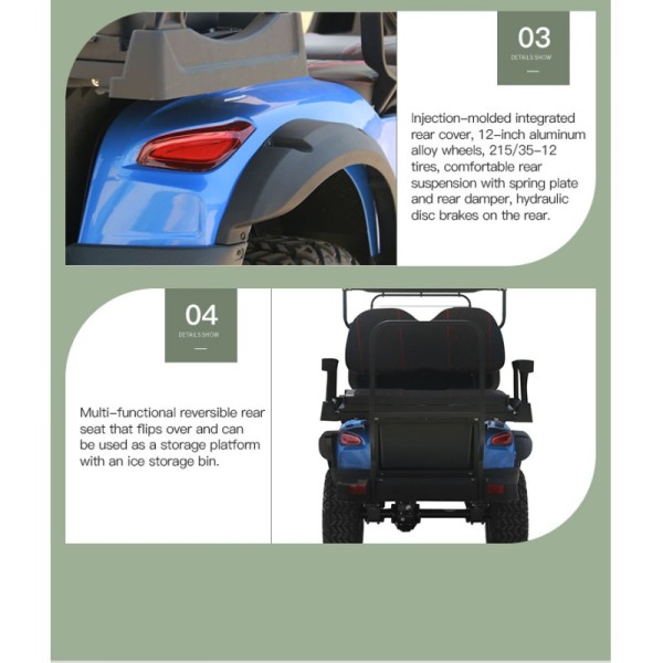 Trustworthy End Electric Hunting Golf Cart with 70-90km Driving Mileage and 4 2 Seats
