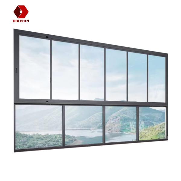 Современная дверь 3 рельсов алюминиевая и перерыв оконных рам термальный сползая панели