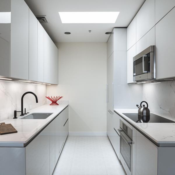 Modern Acrylic Kitchen Cabinet MDF board Moisture Proof Units Set