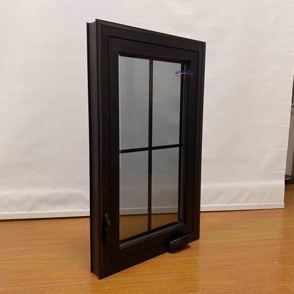 American Style  Aluminum Casement Windows Crank Control Laminated Aluminum Casement