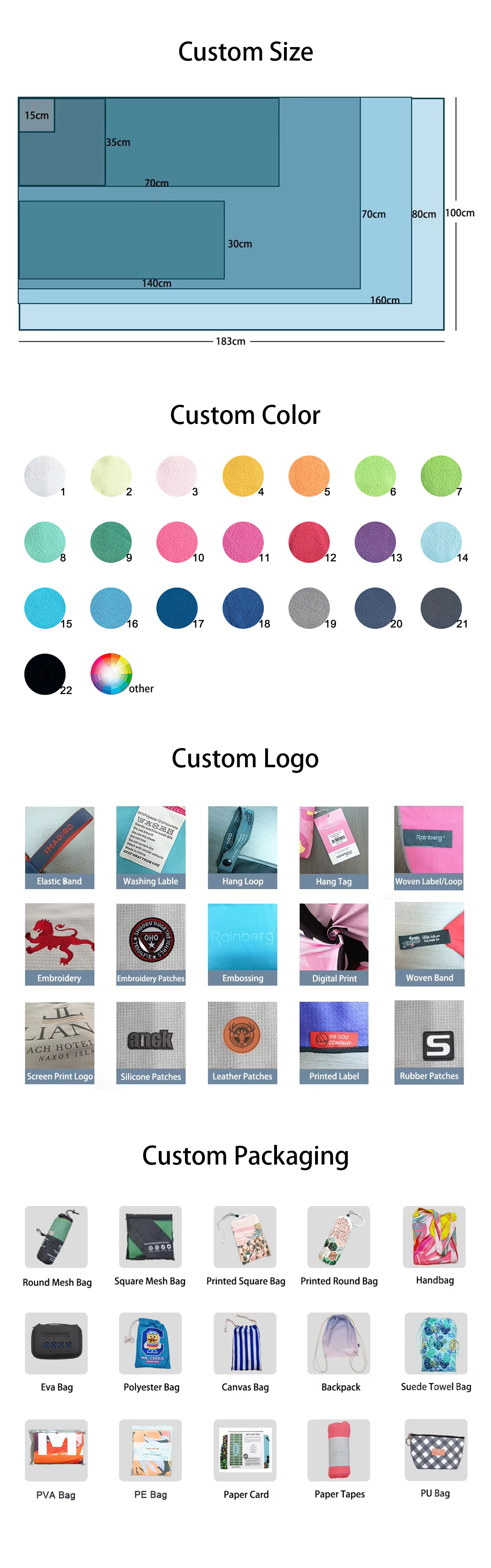 Wholesale Custom Microfiber Suede Mesh Bag Gym Towel With Logo