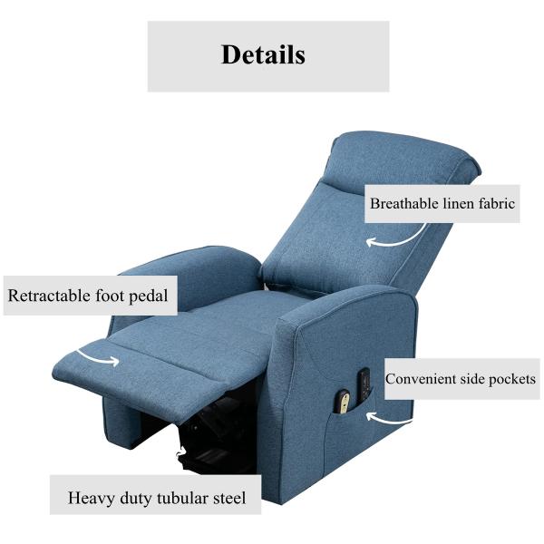 BN Nursing Single Fabric Sofa Cabin Functional Electric Elderly Lift Station Chair With Stretchable Recliner Chair