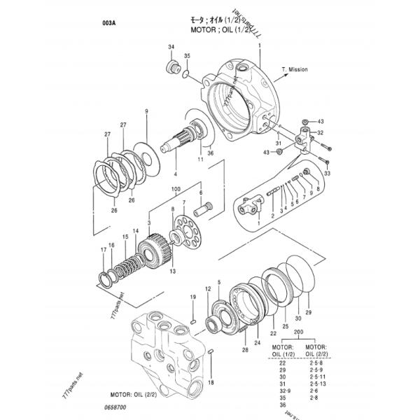 Excavator Spare Parts 4404045 Swing Motor Assy Hitachi Ex50 Hydraulic Motor Swing
