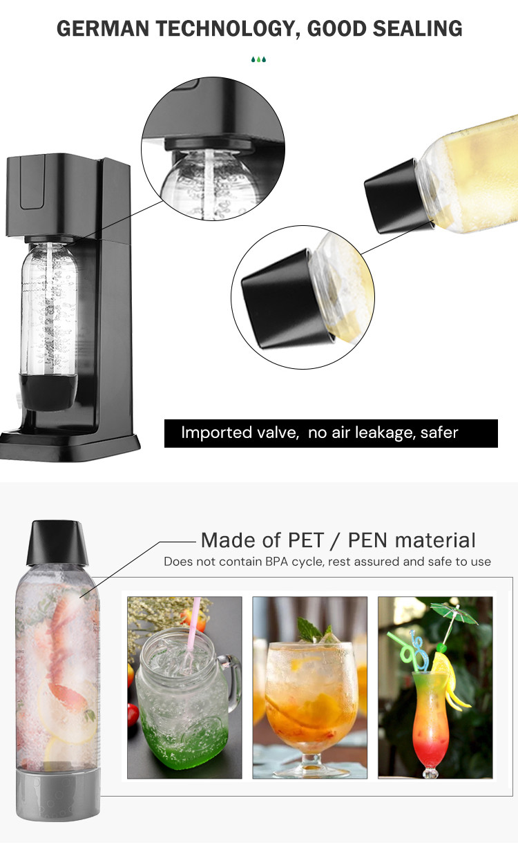 BPA свободный сверкнать создатель 500ML 1000ML Eco соды бутылки с водой дружелюбное