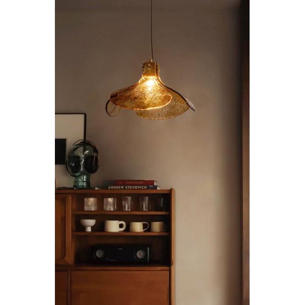 Vintage nordique Wabi Sabi Clover Lustre en verre Restaurant Café Chambre à coucher Pendant Light