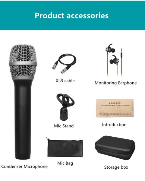 176g Handheld Studio Condenser Microphone For Vocals 3mA CE ROHS